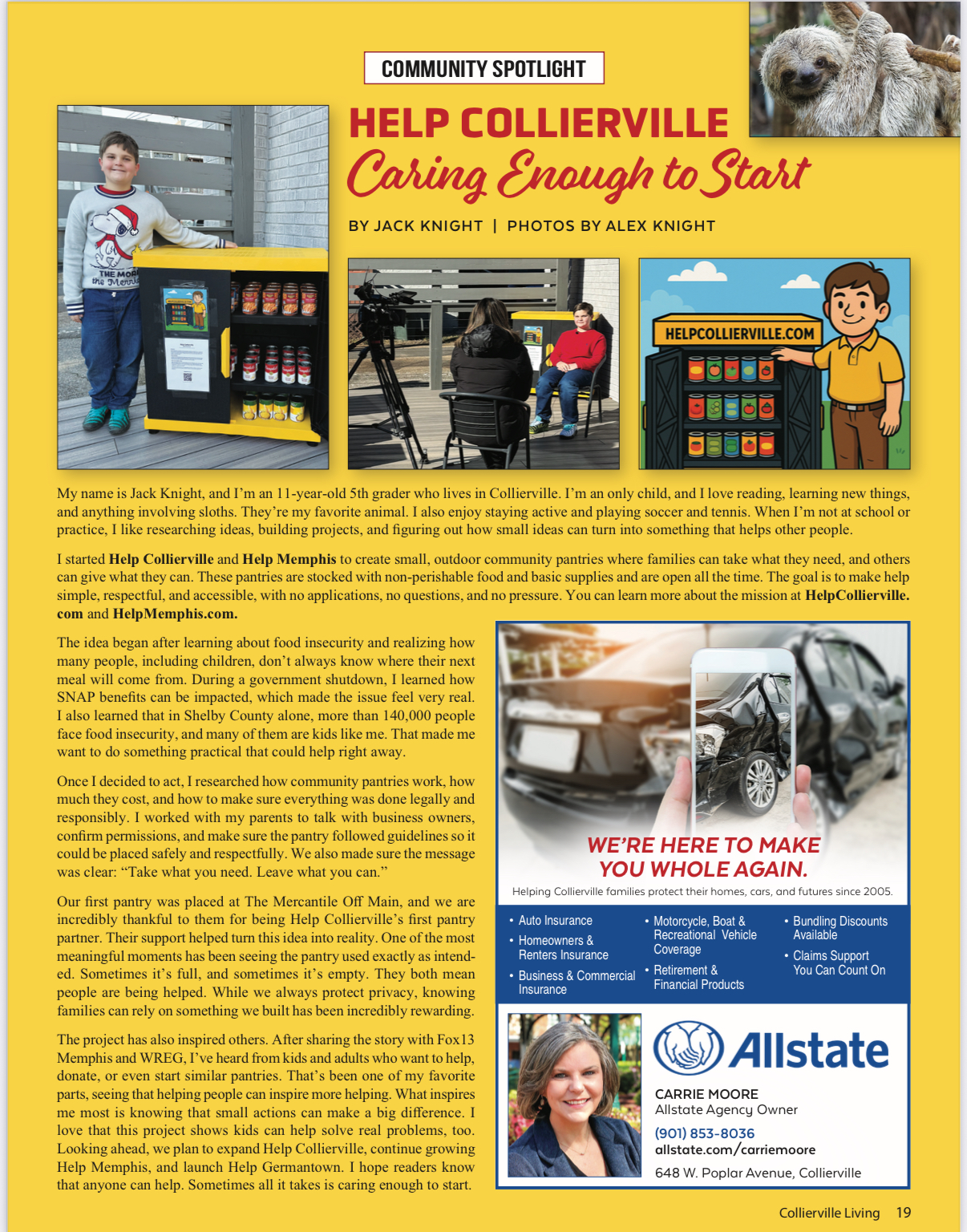 Collierville Living February 2026 cover/article image featuring Help Collierville